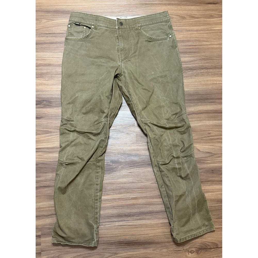 Kuhl Free Rydr Mens Olive Green Vintage Patina Dye Tapered Pants Sz 36x32